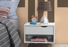Pulford Nightstand with 1 Drawer in White