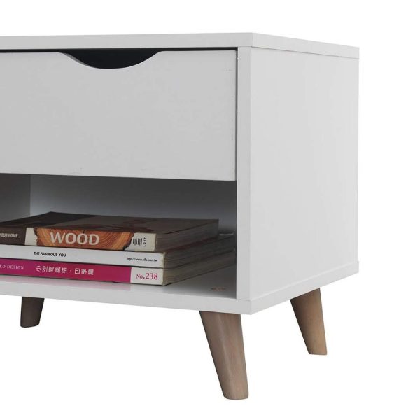 Pulford Nightstand with 1 Drawer in White - Image 2