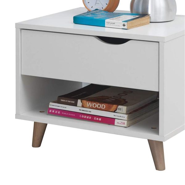 Pulford Nightstand with 1 Drawer in White - Image 4