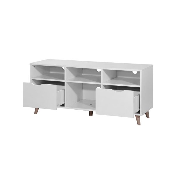 Pulford TV Cabinet with 2 Drawers in White - Image 2