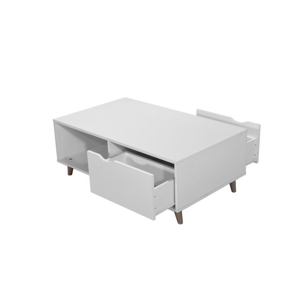 Pulford Coffee Table with 2 Drawers in White - Image 3