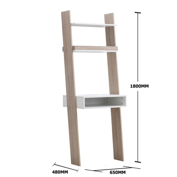 Pulford Ladder Desk in White and Oak - Image 4