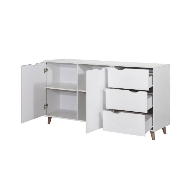 Pulford Sideboard with 2 Doors & 3 Drawers in White - Image 5