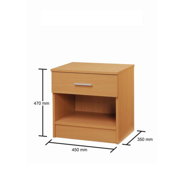 Rio Costa Nightstand with 1 Drawer in Beech - Image 4