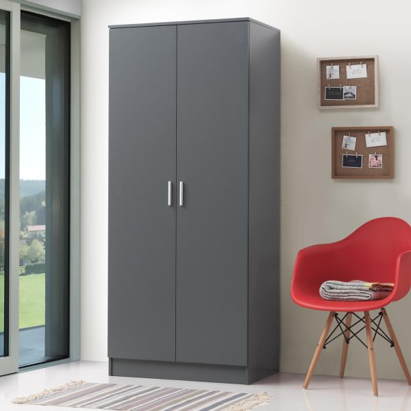 Rio Costa 2 Door Wardrobe in Dark Grey - Image 3