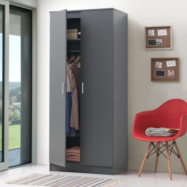 Rio Costa 2 Door Wardrobe in Dark Grey - Image 4