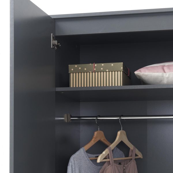 Rio Costa 2 Door Wardrobe in Dark Grey - Image 5