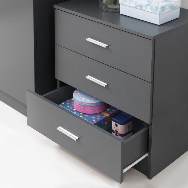 Rio Costa 3 Drawer Chest in Dark Grey - Image 2