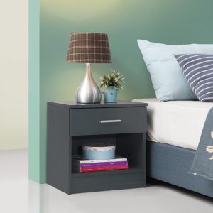 Rio Costa Nightstand with 1 Drawer in Dark Grey