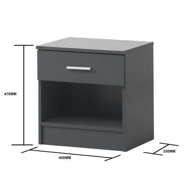 Rio Costa 3 Piece Bedroom Set 3 Drawer in Dark Grey - Image 19