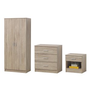 Rio Costa 3 Piece Bedroom Set 3 Drawer in Sonoma Oak