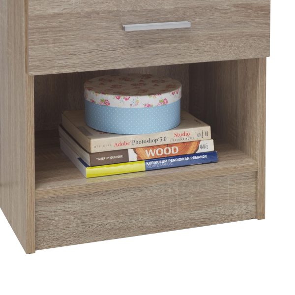 Rio Costa Nightstand with 1 Drawer in Sonoma Oak - Image 4