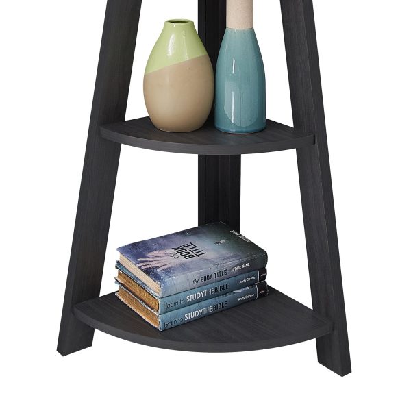 Riva Corner Ladder Bookcase in Black - Image 2