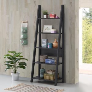 Riva Ladder Bookcase in Black