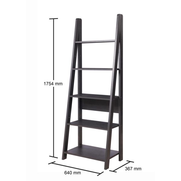 Riva Ladder Bookcase in Black - Image 4