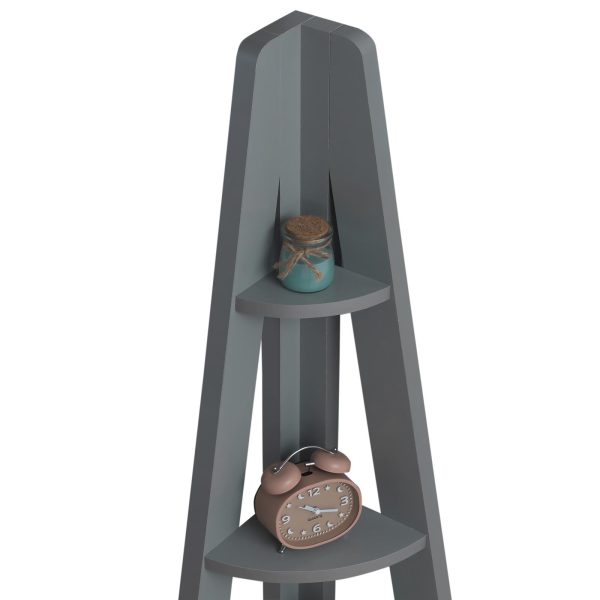 Riva Corner ladder bookcase in Dark Grey - Image 4