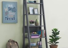 Riva Ladder Bookcase in Dark Grey