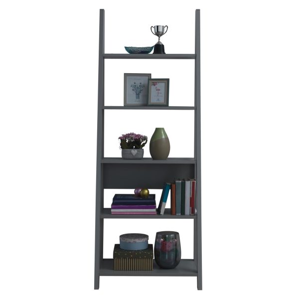 Riva Ladder Bookcase in Dark Grey - Image 3