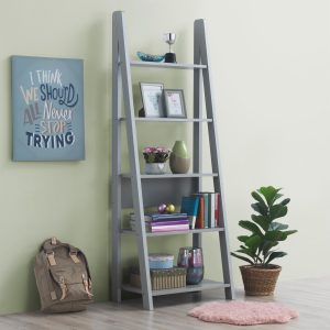 Riva Ladder Bookcase in Grey