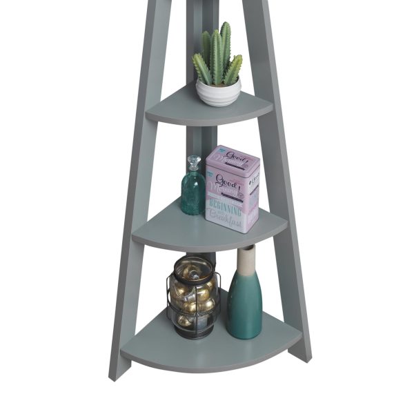 Riva Corner ladder bookcase in Grey - Image 2