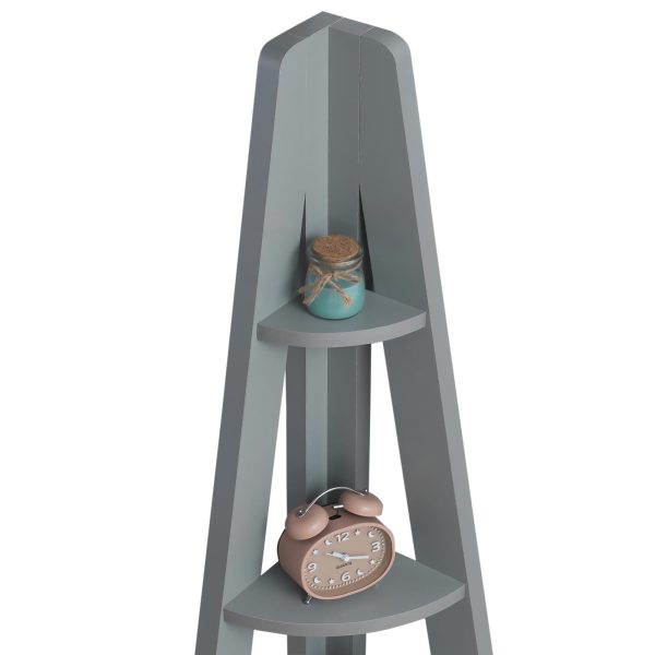 Riva Corner ladder bookcase in Grey - Image 3