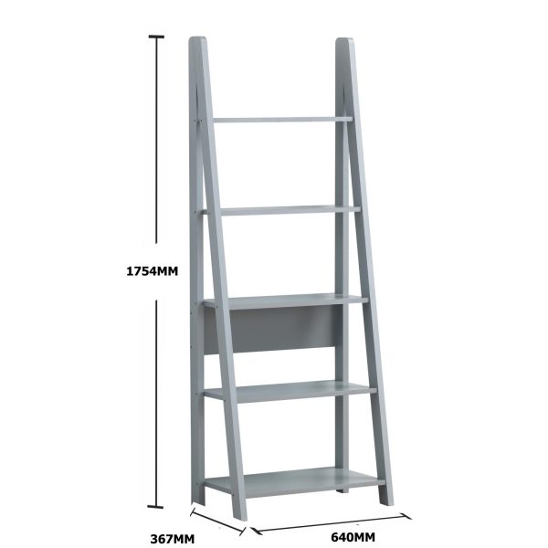 Riva Ladder Bookcase in Grey - Image 6