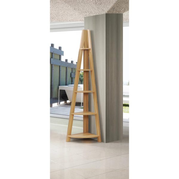 Riva Corner Ladder Bookcase in Oak