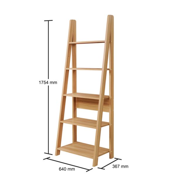 Riva Ladder Bookcase in Oak - Image 4