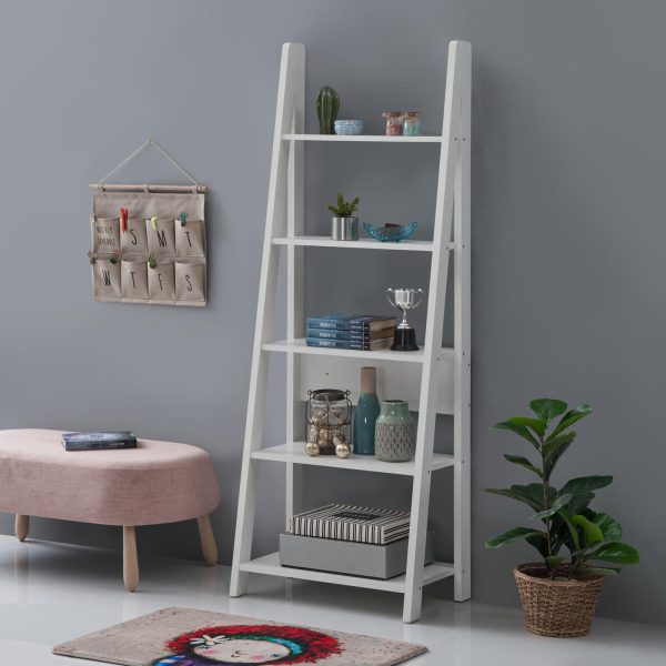 Riva Ladder Bookcase in White