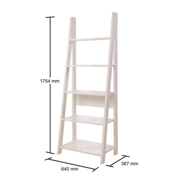 Riva Ladder Bookcase in White - Image 4