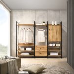Zahra 3 Piece Bedroom Furniture Set Open Wardrobes in Zahra Oak