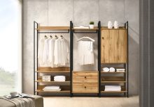 Zahra 3 Piece Bedroom Furniture Set Open Wardrobes in Zahra Oak