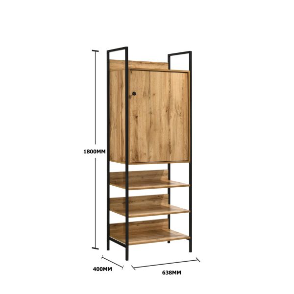 Zahra 4 Piece Bedroom Furniture Set Open Wardrobes in Ash Oak - Image 10