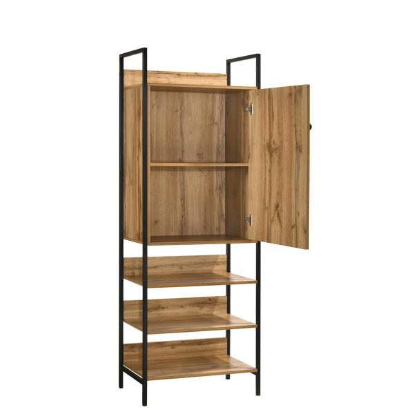 Zahra Storage Cabinet with 1 Door 3 Shelves in Oak - Image 5