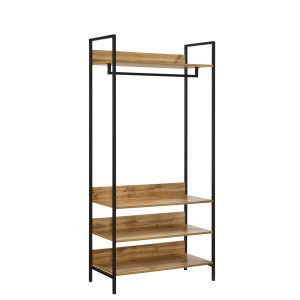 Zahra Open Wardrobe with 4 Shelves in Oak