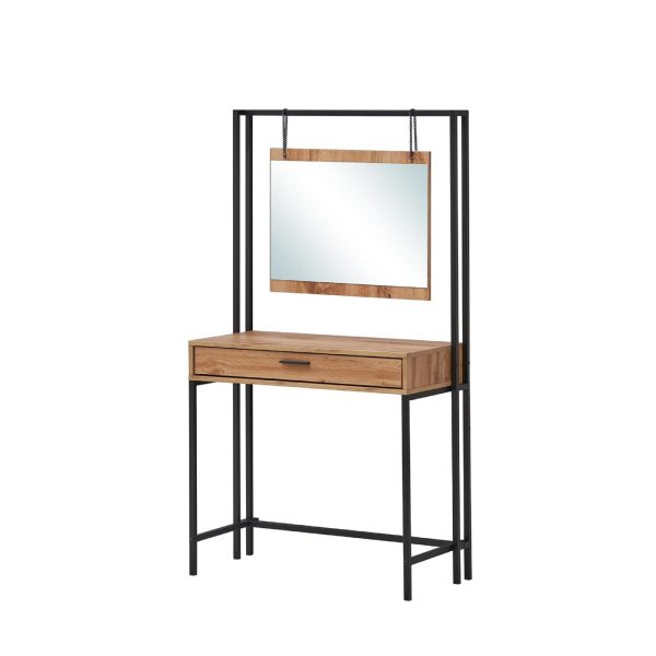 Zahra Dressing table with mirror in Wotan Oak - Image 7