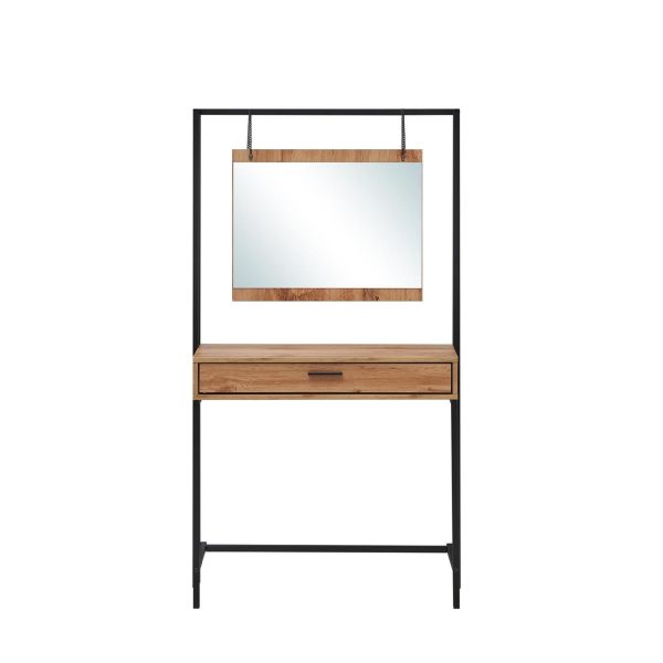 Zahra Dressing table with mirror in Wotan Oak - Image 6