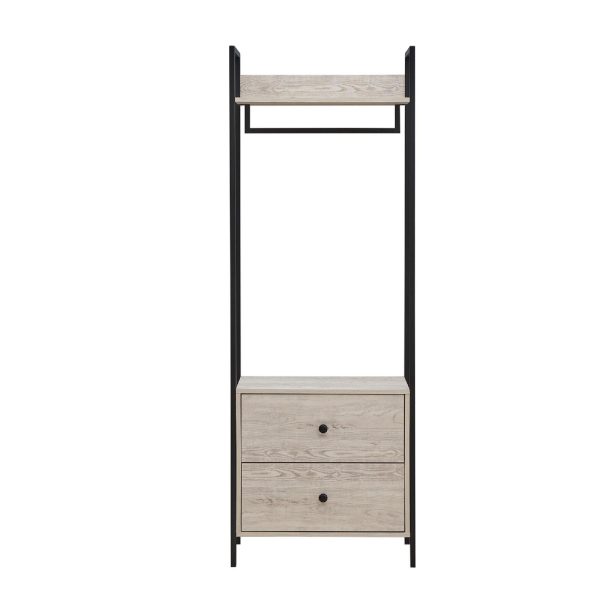 Zahra Open Wardrobe with 2 Drawers in Ash Oak - Image 7