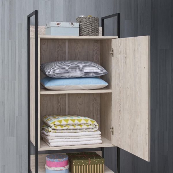 Zahra Storage Cabinet with 1 Door 3 Shelves in Ash Oak - Image 3