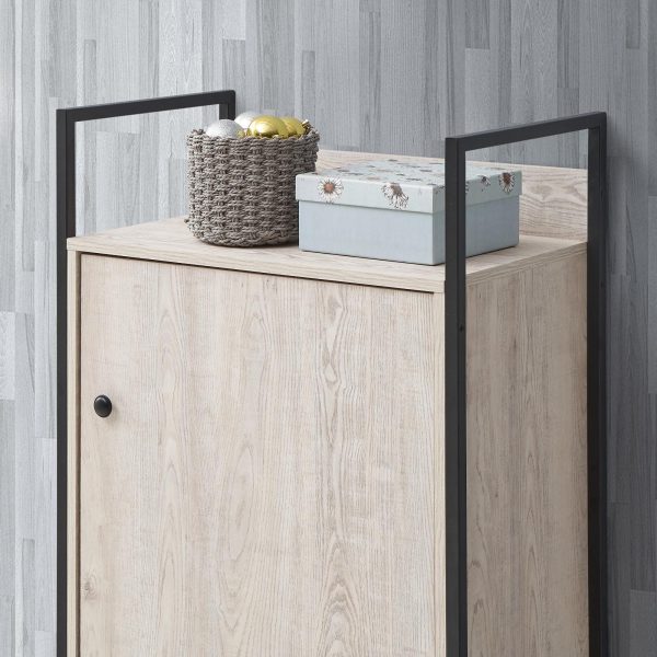 Zahra Storage Cabinet with 1 Door 3 Shelves in Ash Oak - Image 6