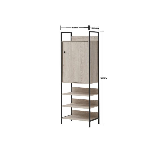 Zahra 3 Piece Bedroom Furniture Set Open Wardrobes in Ash Oak - Image 12