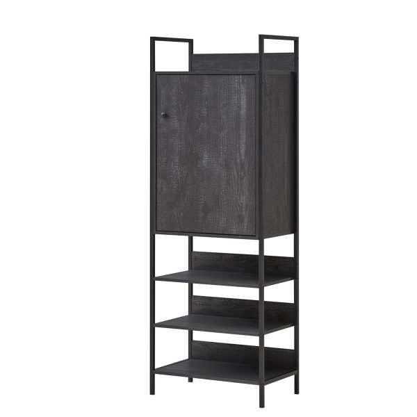 Zahra Storage Cabinet with 1 Door 3 Shelves in Black - Image 2