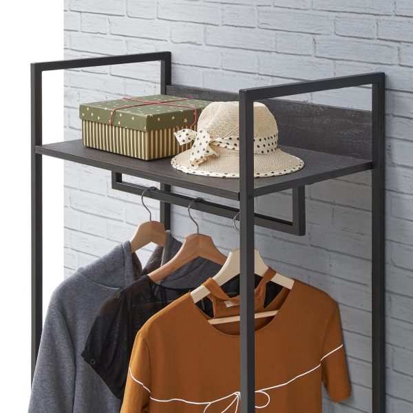 Zahra Open Wardrobe with 4 Shelves in Black - Image 2