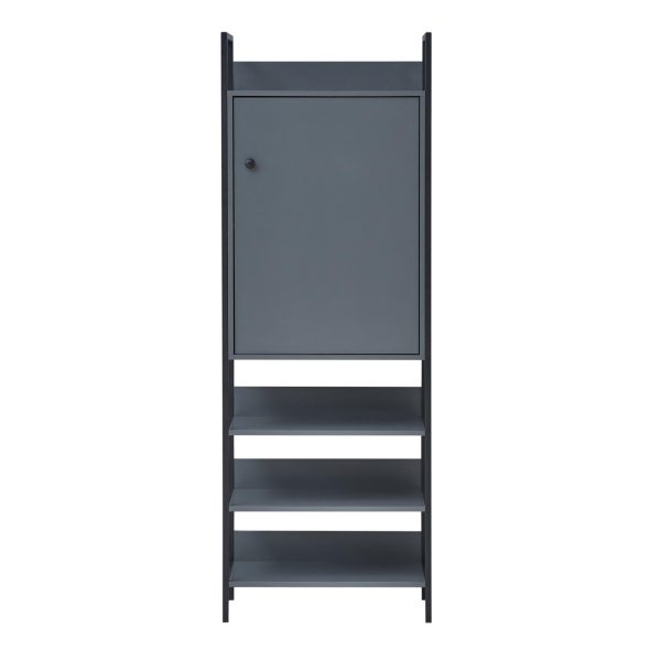 Zahra Storage Cabinet with 1 Door 3 Shelves in Dark Grey - Image 7