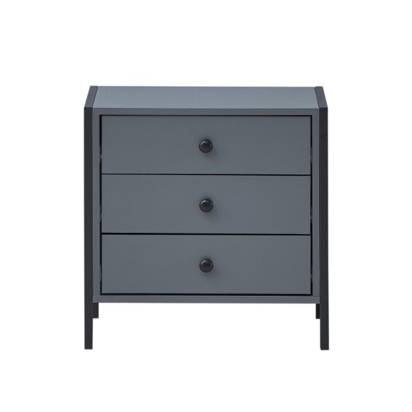 Zahra Nightstand with 3 Drawers in Dark Grey - Image 7