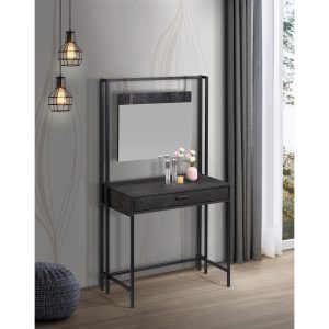 Zahra Dressing table with mirror in Black