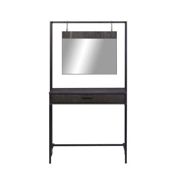 Zahra Dressing table with mirror in Black - Image 4