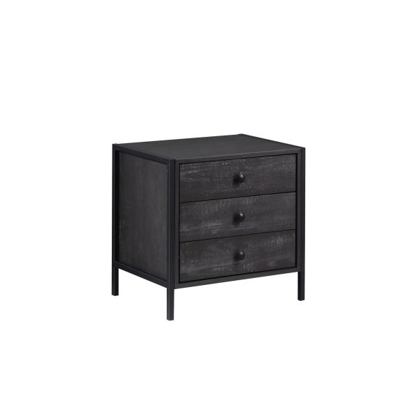 Zahra Nightstand with 3 Drawers in Black - Image 2