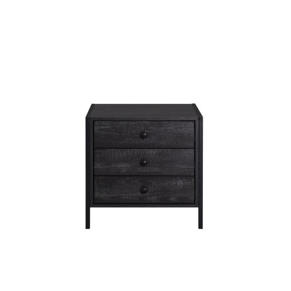 Zahra Nightstand with 3 Drawers in Black - Image 3