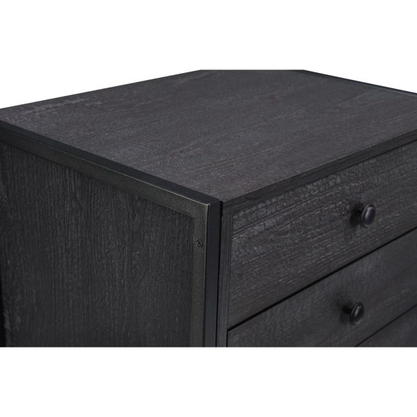 Zahra Nightstand with 3 Drawers in Black - Image 6